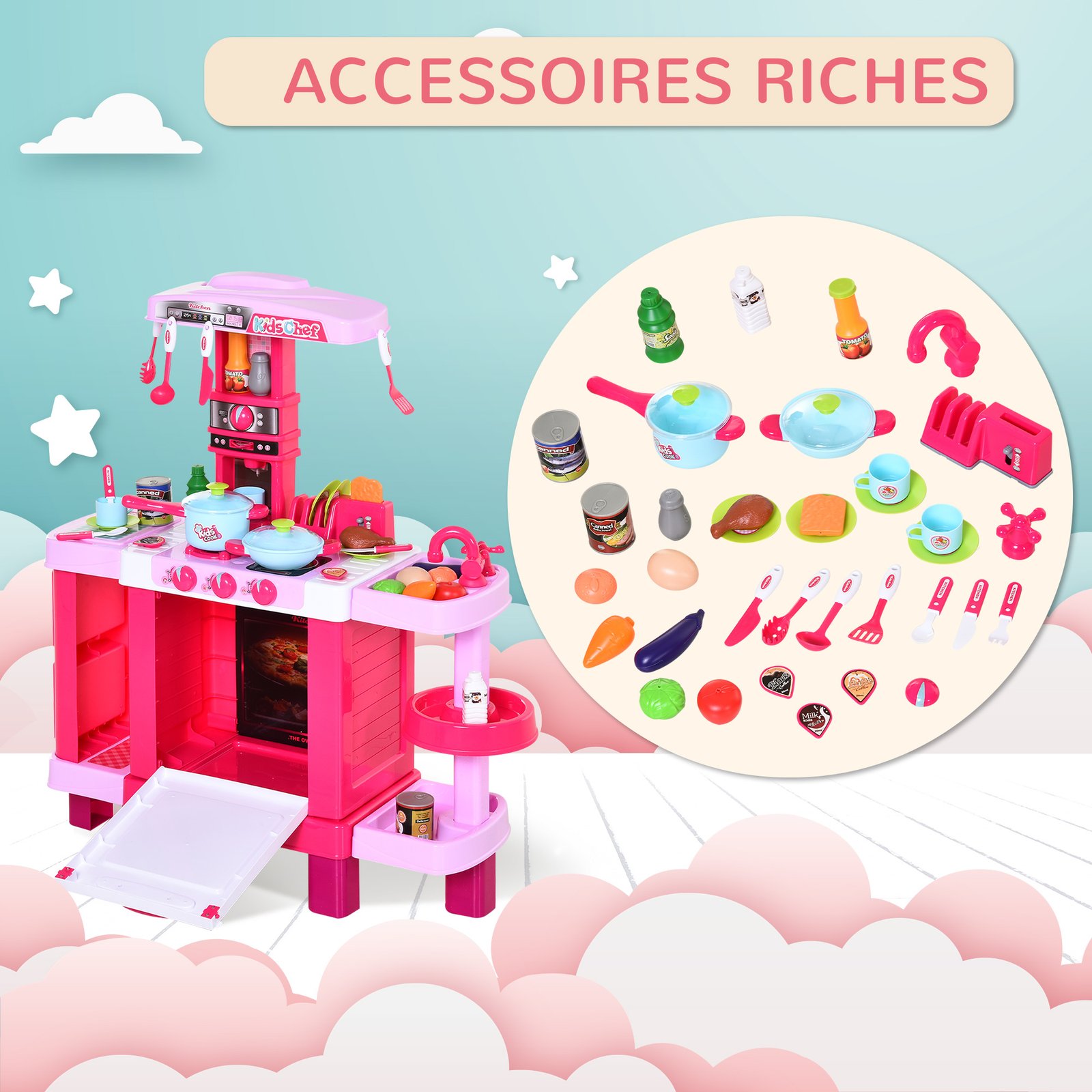 Cuisine pour Enfant avec Sons et Lumières – 38 Accessoires Inclus | Jouetkids – Image 7