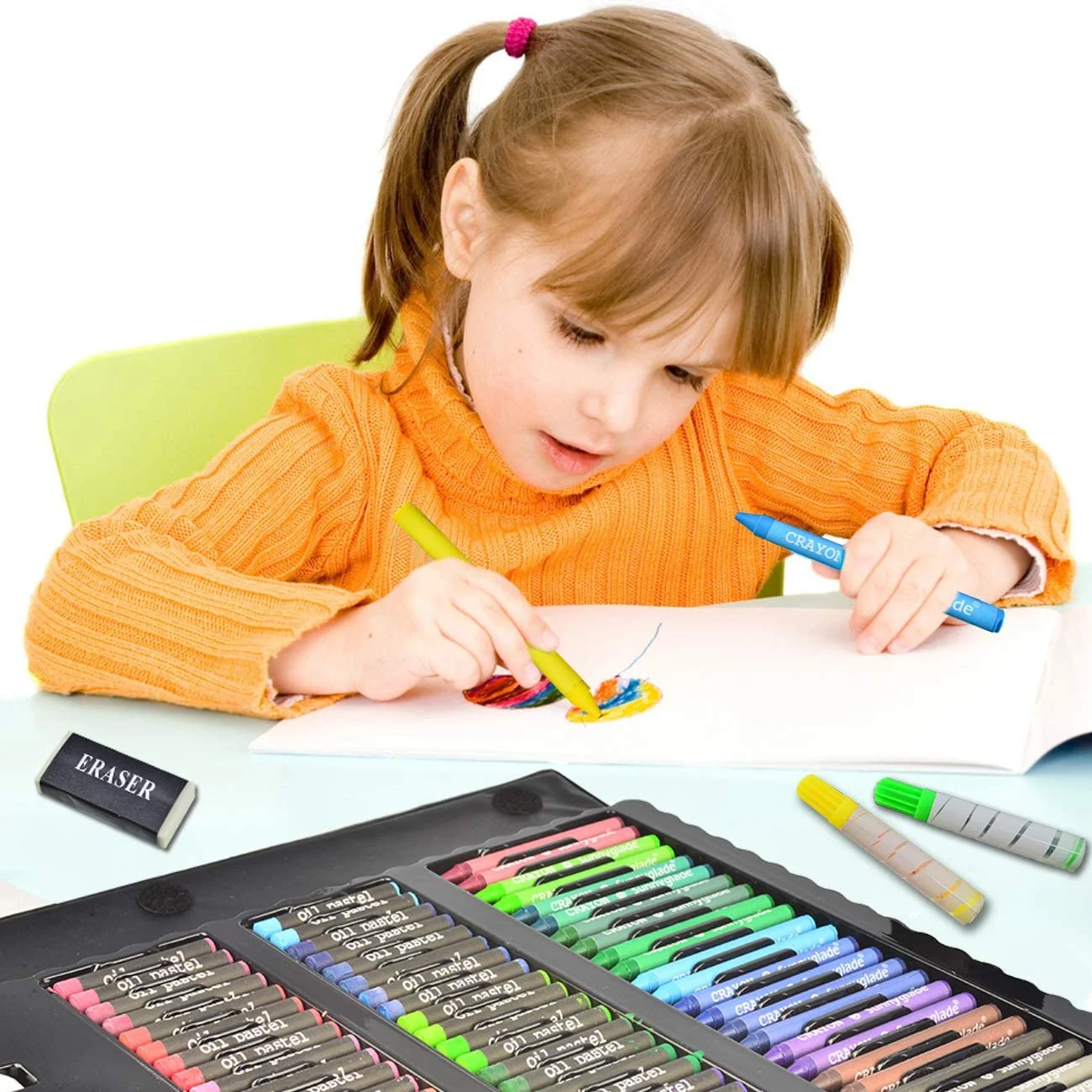 Coffret Artistique 150-208 Pièces - Kit de Dessin Complet pour Enfant avec Marqueurs, Crayons et Feutres Aquarelle – Image 6