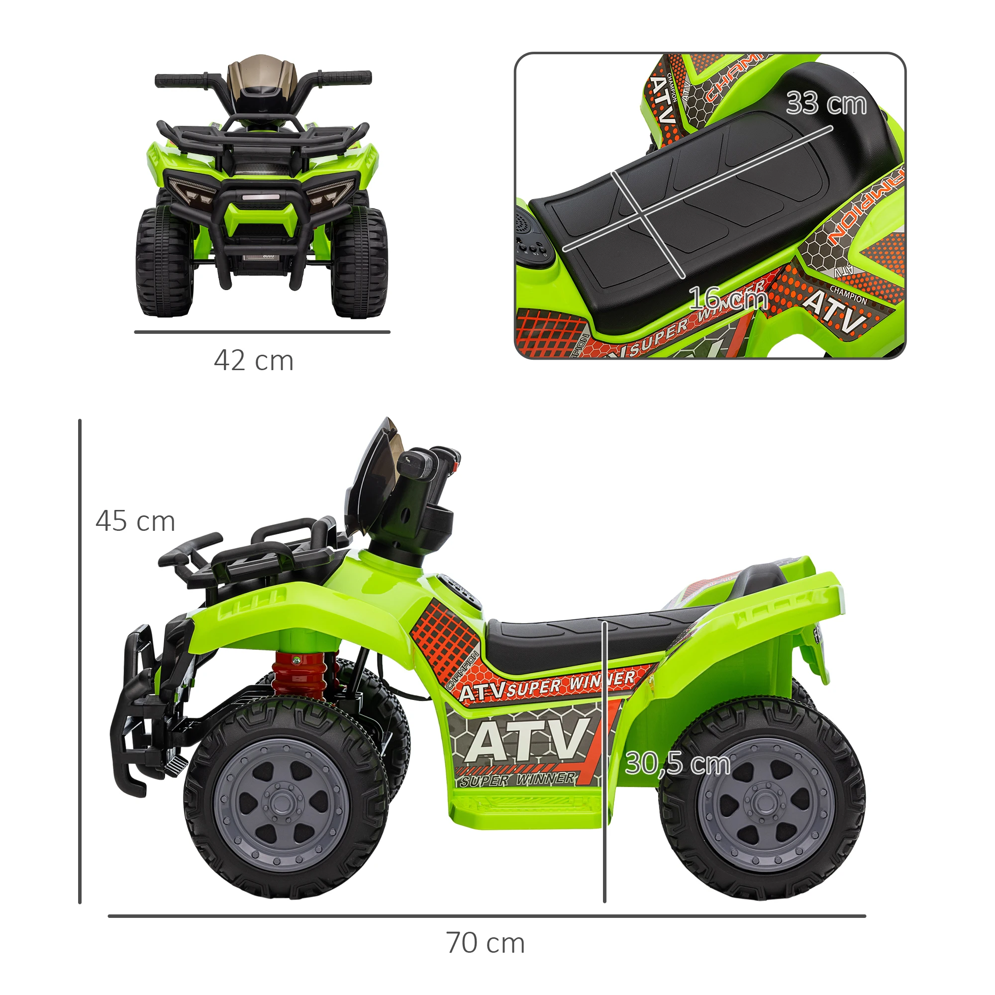 Quad Électrique 6V pour Tout-Petits – Fonction Marche Avant et Musique | Jouetkids – Image 5