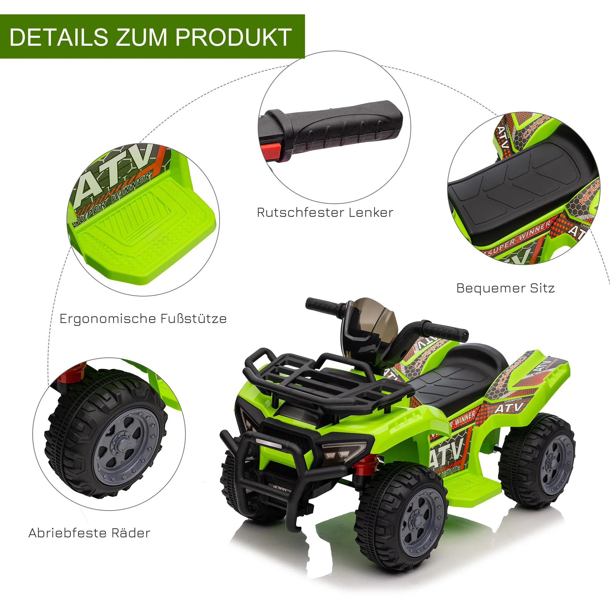 Quad Électrique 6V pour Tout-Petits – Fonction Marche Avant et Musique | Jouetkids – Image 8
