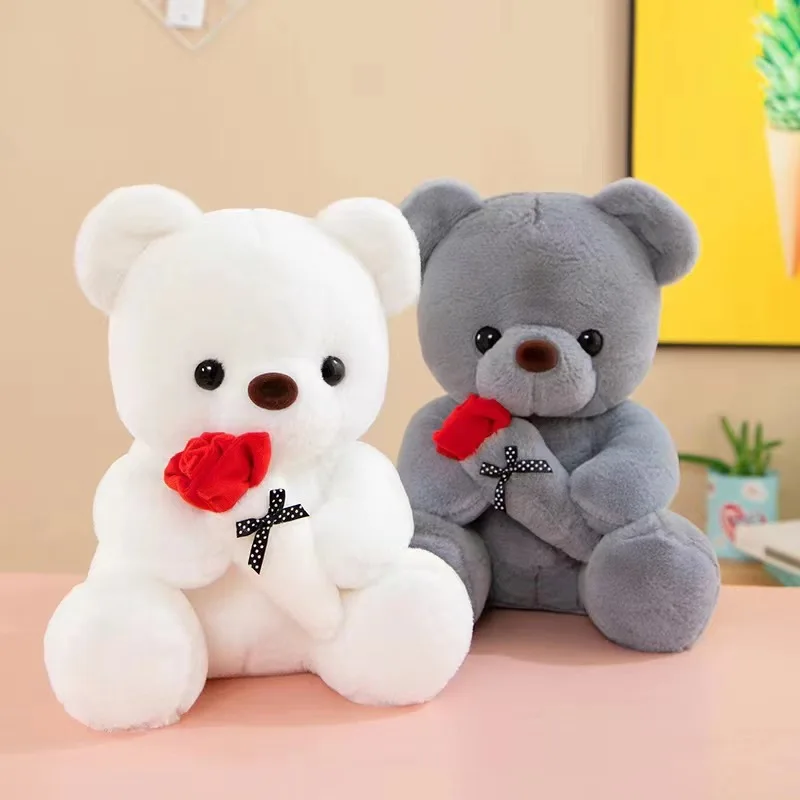 Petit Ours Câlin à la Rose - Peluche Douce Cadeau Tendresse – Image 5