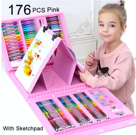 Coffret Artistique 150-208 Pièces - Kit de Dessin Complet pour Enfant avec Marqueurs, Crayons et Feutres Aquarelle – Image 7