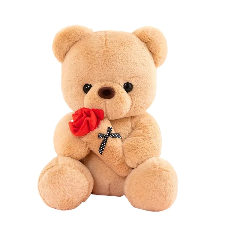 Petit Ours Câlin à la Rose - Peluche Douce Cadeau Tendresse – Image 8