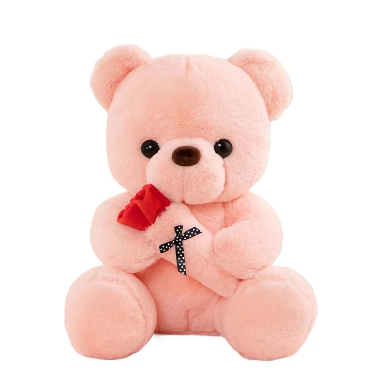 Petit Ours Câlin à la Rose - Peluche Douce Cadeau Tendresse – Image 6