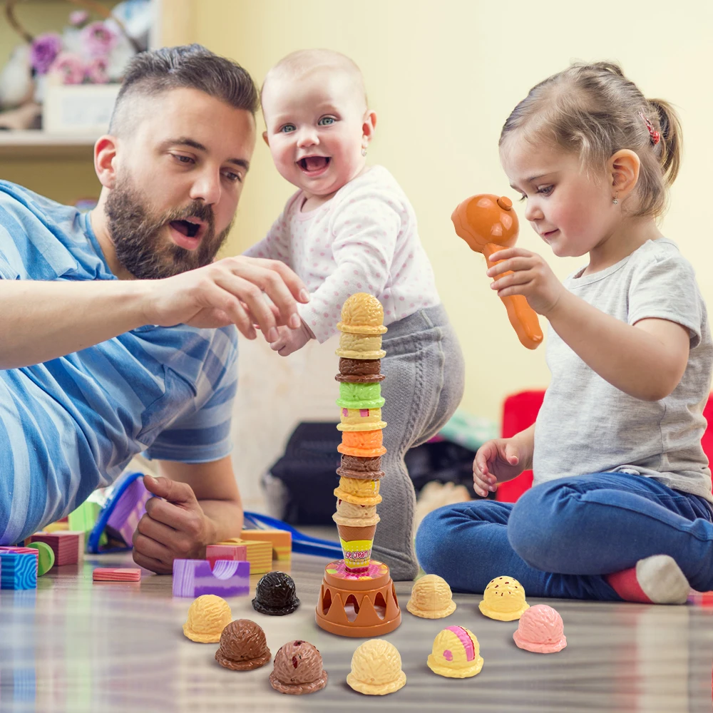 Jeu de Glaces Empilables en Bois pour Enfants – Jouet Éducatif | Jouetkids – Image 2