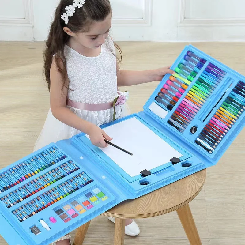 Coffret Artistique 150-208 Pièces - Kit de Dessin Complet pour Enfant avec Marqueurs, Crayons et Feutres Aquarelle – Image 2