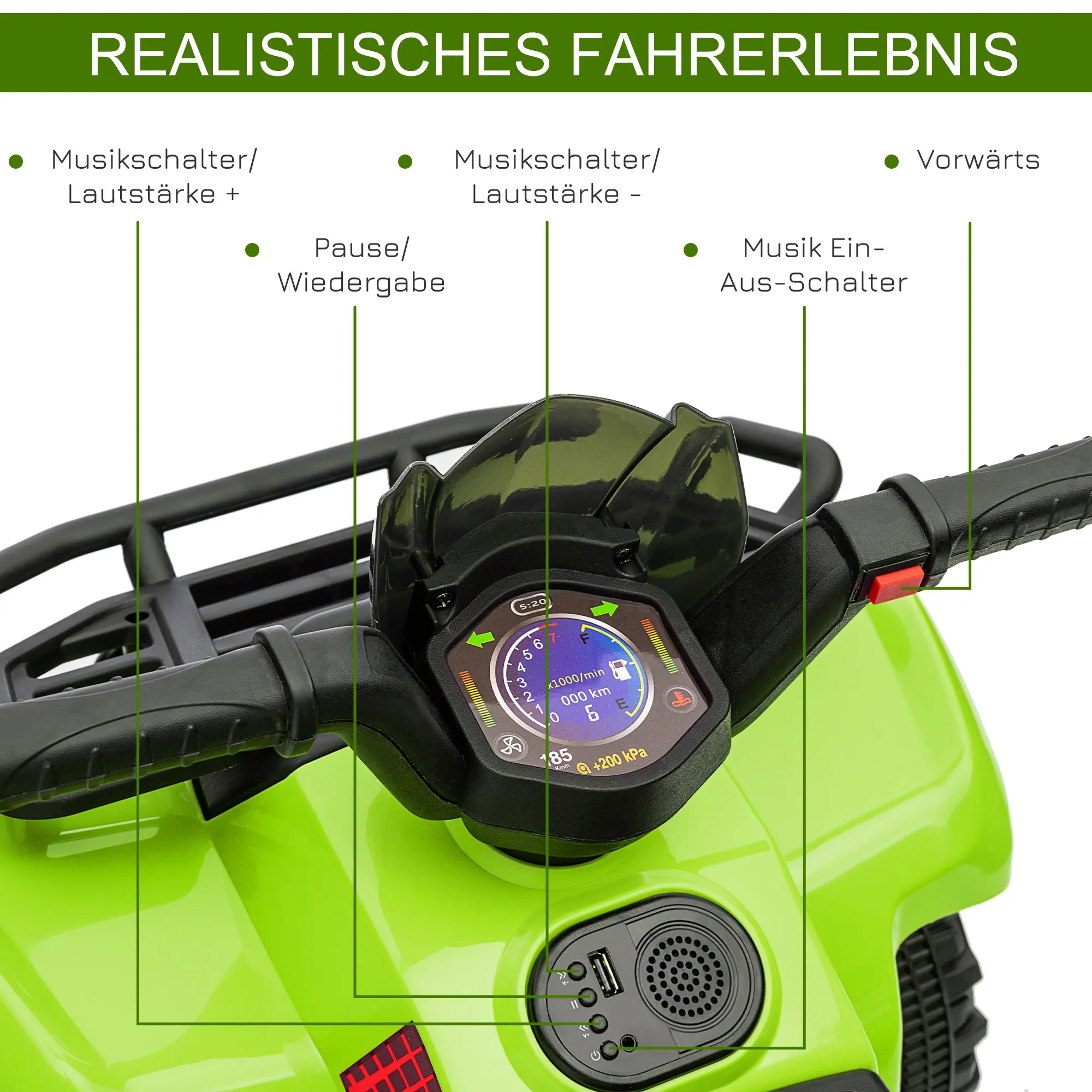 Quad Électrique 6V pour Tout-Petits – Fonction Marche Avant et Musique | Jouetkids – Image 6