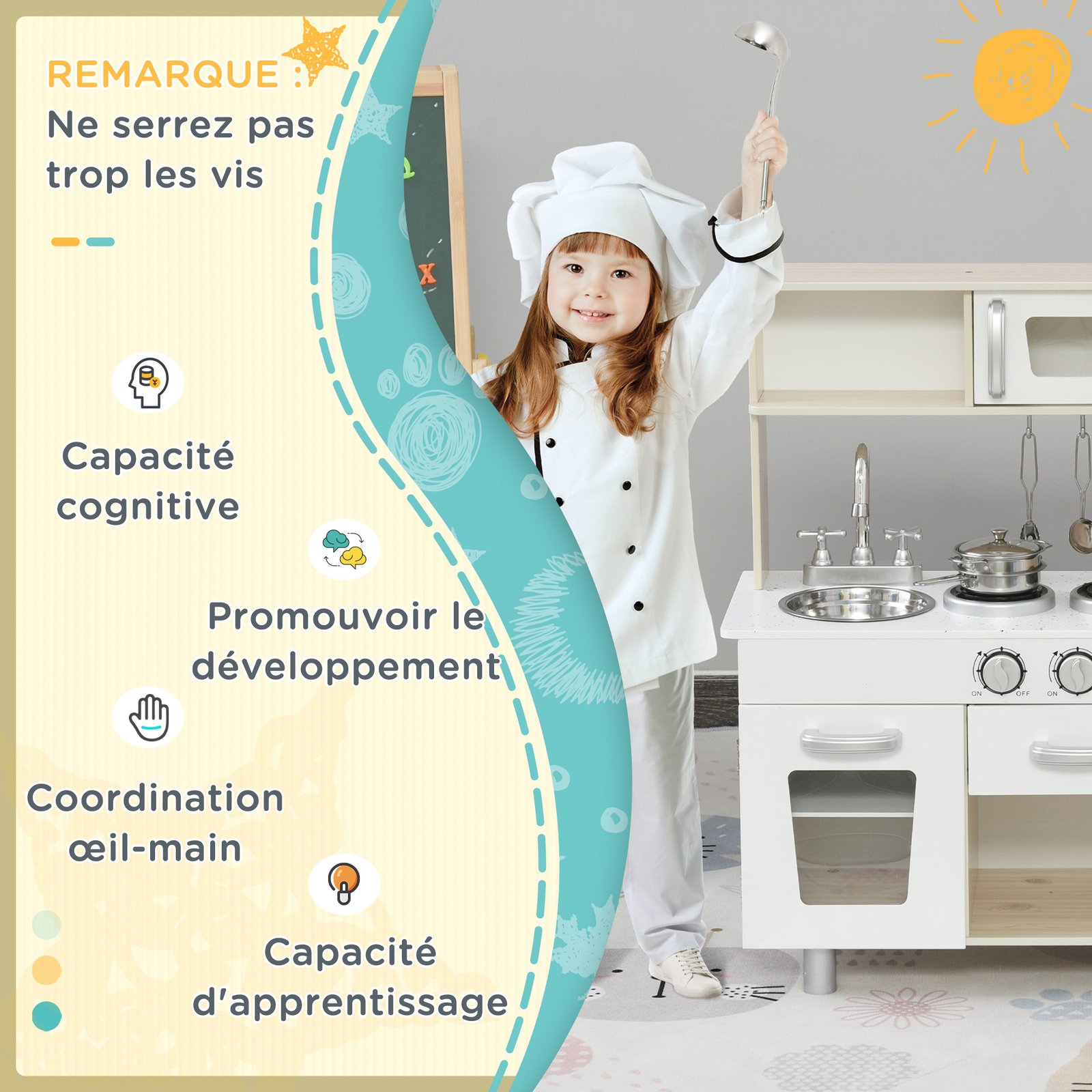 Cuisine en Bois pour Enfant – Kitchenette avec Accessoires | Jouetkids – Image 5
