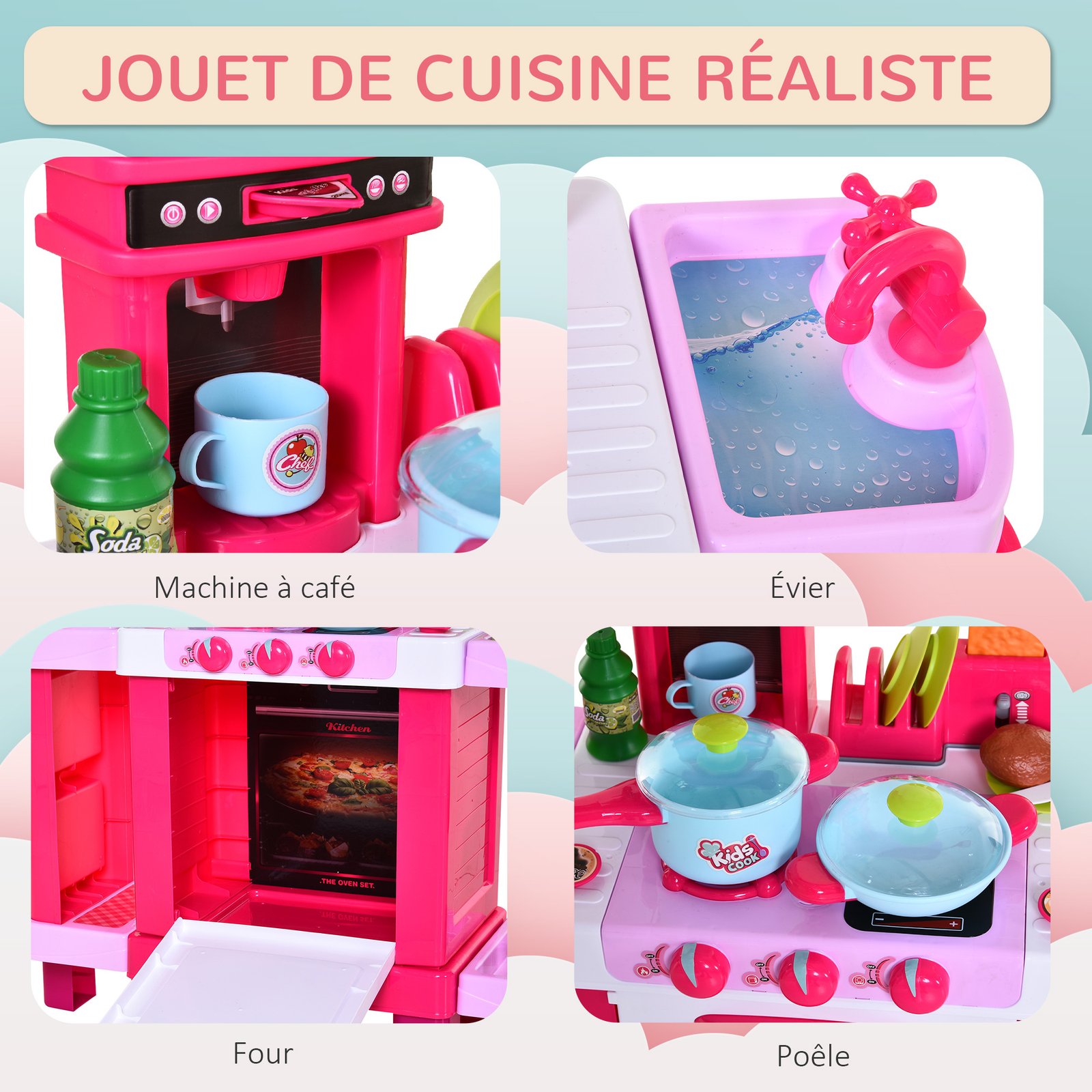 Cuisine pour Enfant avec Sons et Lumières – 38 Accessoires Inclus | Jouetkids – Image 5