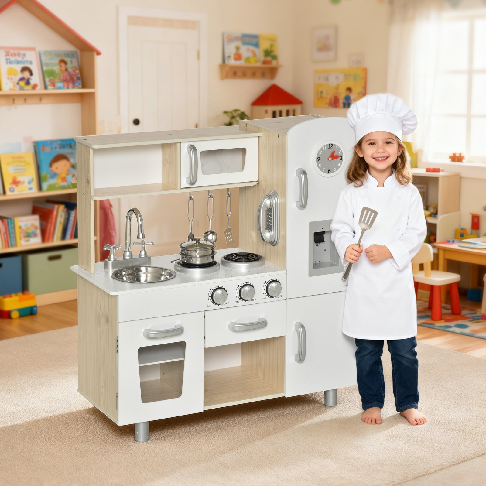 Cuisine en Bois pour Enfant – Kitchenette avec Accessoires | Jouetkids – Image 2