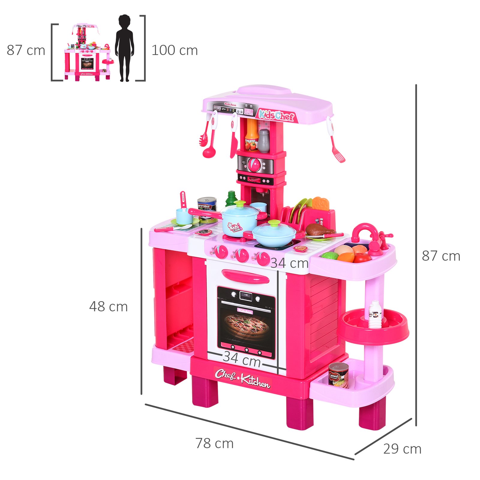 Cuisine pour Enfant avec Sons et Lumières – 38 Accessoires Inclus | Jouetkids – Image 3