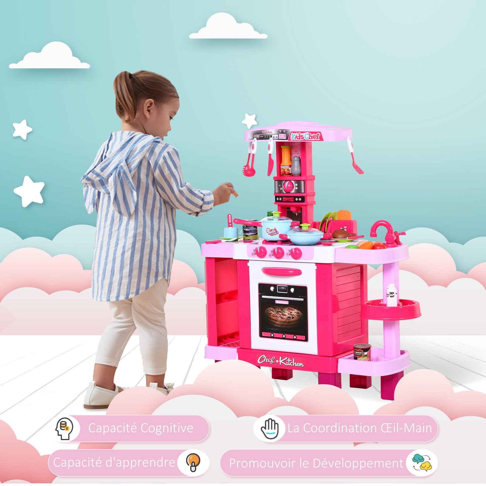 Cuisine pour Enfant avec Sons et Lumières – 38 Accessoires Inclus | Jouetkids – Image 6